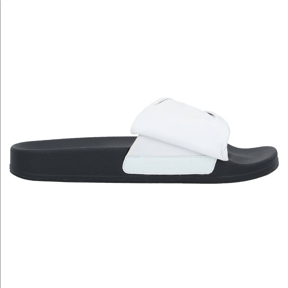 NEW Robert Clergerie white leather slide sandals - 7.5/EU38
